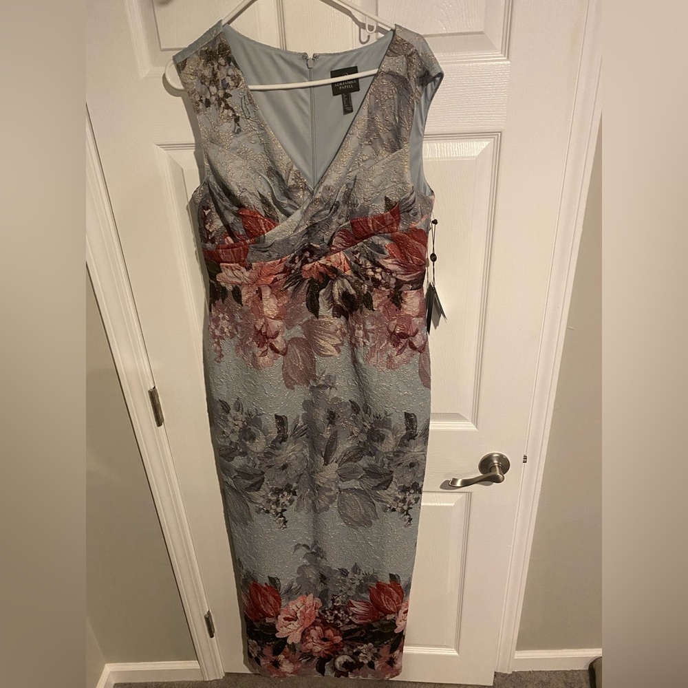 Adrianna Papell Long Matalesse Dress - Size 14